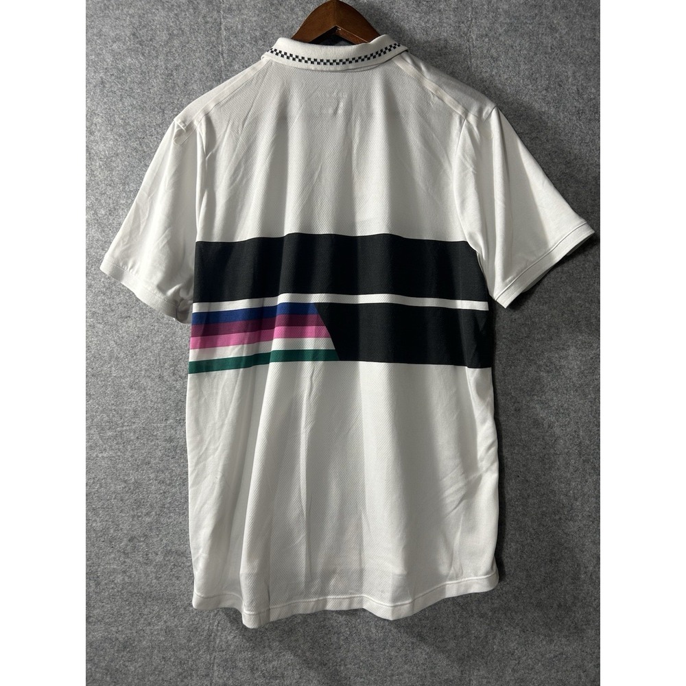 NikeCourt Dri-FIT Men's Polo Shirt Large Retro 90s Multicolor Stripe Tennis - Picture 6 of 7